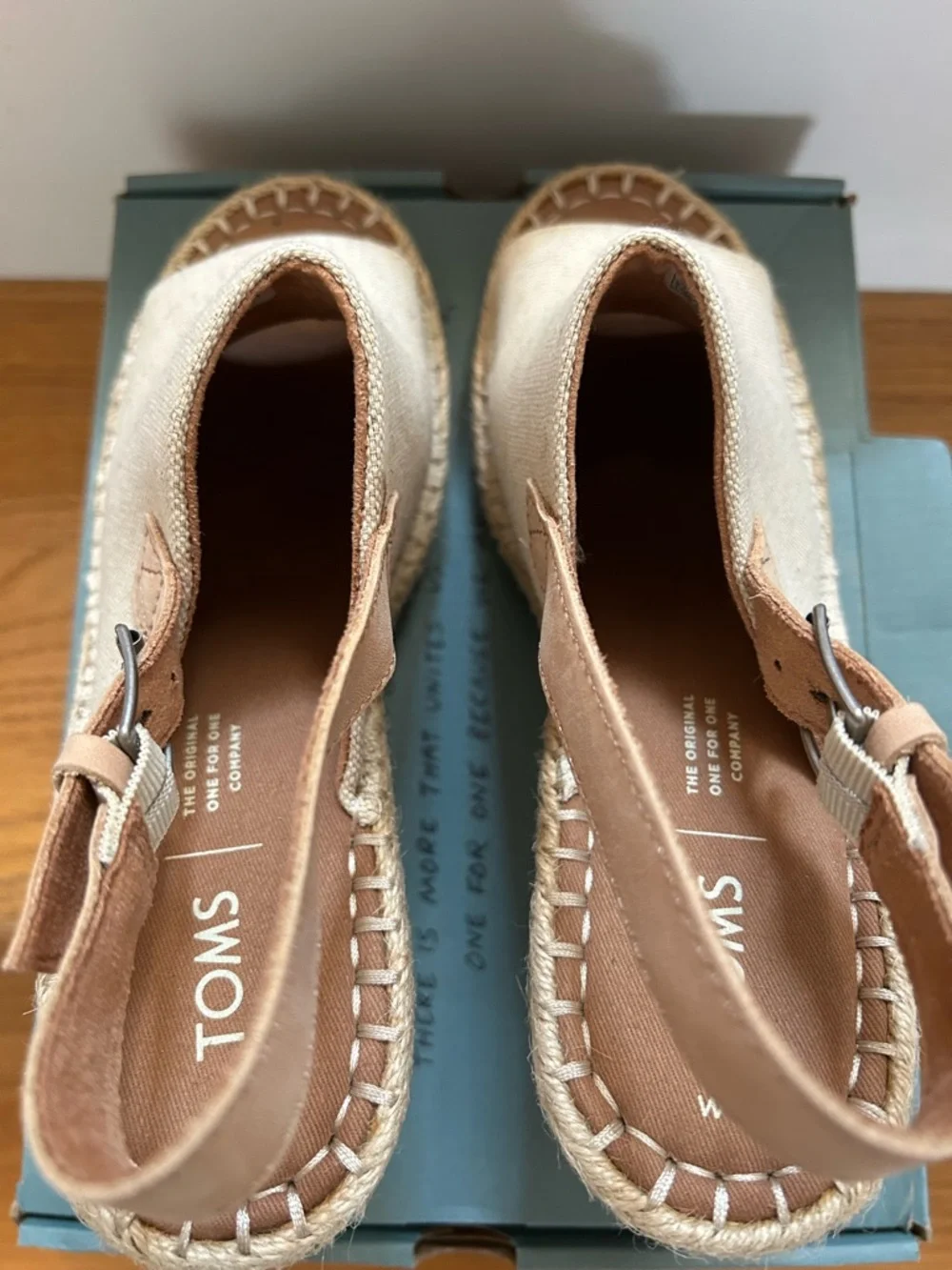 TOMS Monica Espadrille Wedge Sandal in Natural in Box - Picture 4 of 9
